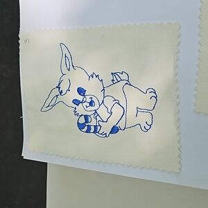 Handmade machine embroidery bunny patch